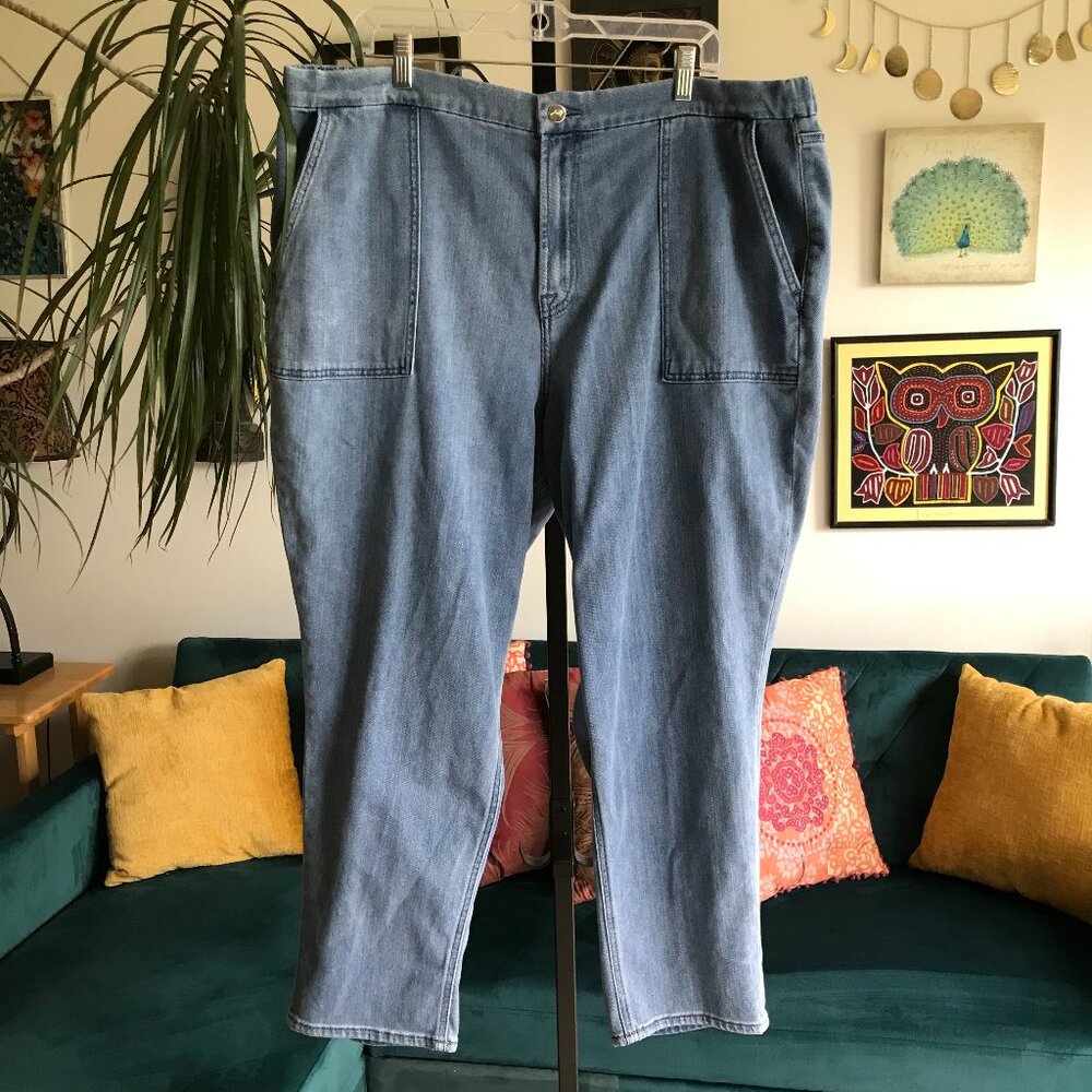 JEN7 by 7 for all Mankind sz 18 The Everyday Elastic-Waist Stretch Denim Jeans